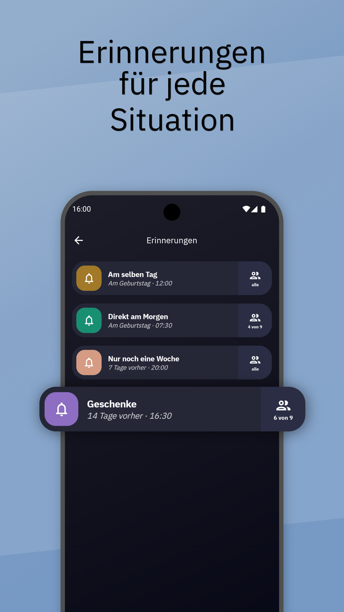 Google Play: Erinnerungen